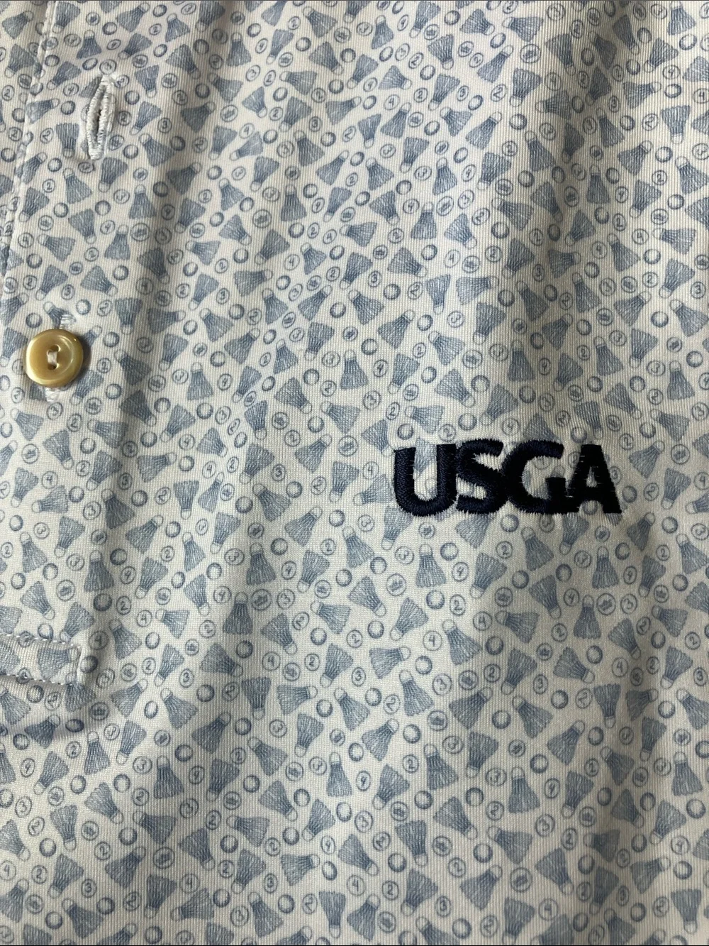 Peter Millar & RLXMen's White Polo Trio with Blue Stripe & Shuttlecock Print - M - Picture 5 of 7